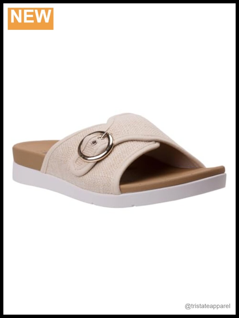 Slide Sandal Textile Leather Lining Slingback Comfort Footbed